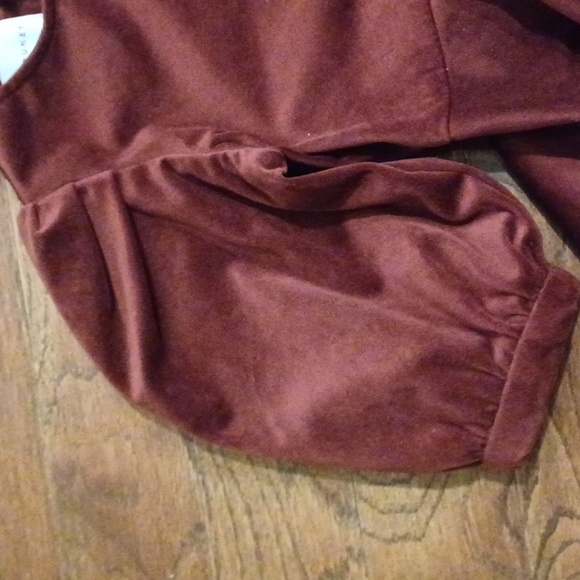 Mipounet like new French designer lantern sleeve dress button back puff 6 velvet - Picture 5 of 8